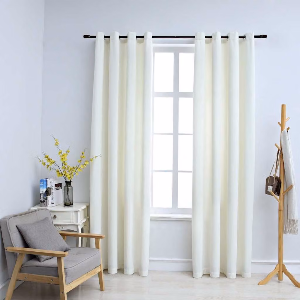 Set di 2 tende oscuranti vidaXL in velluto beige con anelli, L: 140 cm, H: 175 cm