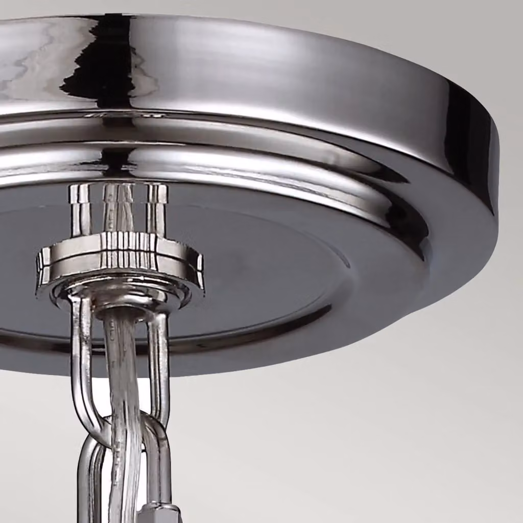 Lampada a sospensione Parkman FEISS in acciaio nichel lucido argento e vetro trasparente con 1 luce E27 – 2
