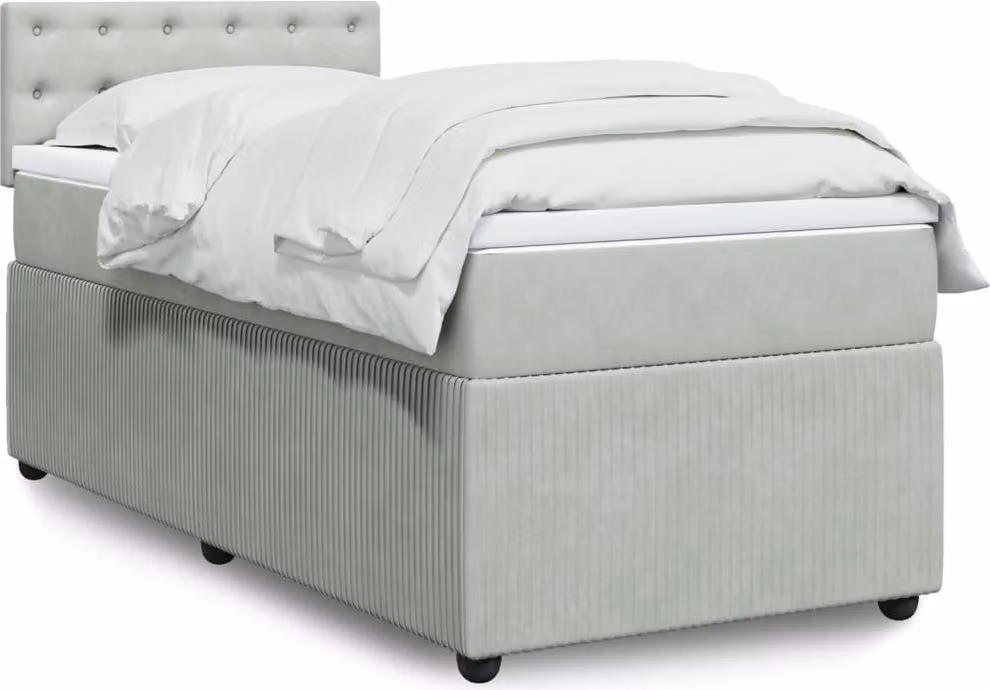 Maison Exclusive - Giroletto a Molle con Materasso Grigio Chiaro 90x190 cm Velluto