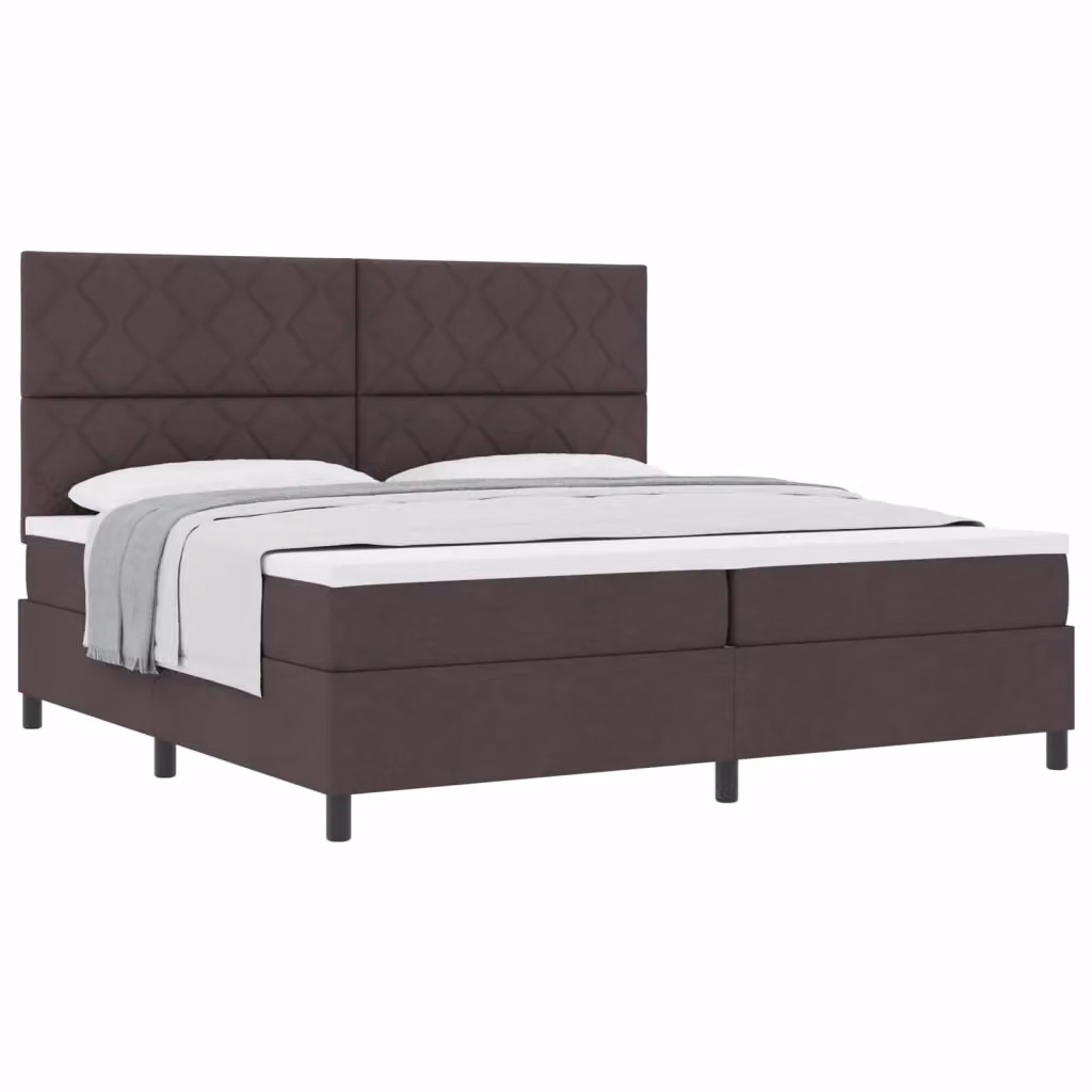 Letto a molle con testiera vidaXL in tessuto marrone con molle a tasche L: 200 cm, P: 200 cm, H: 280 cm – 2