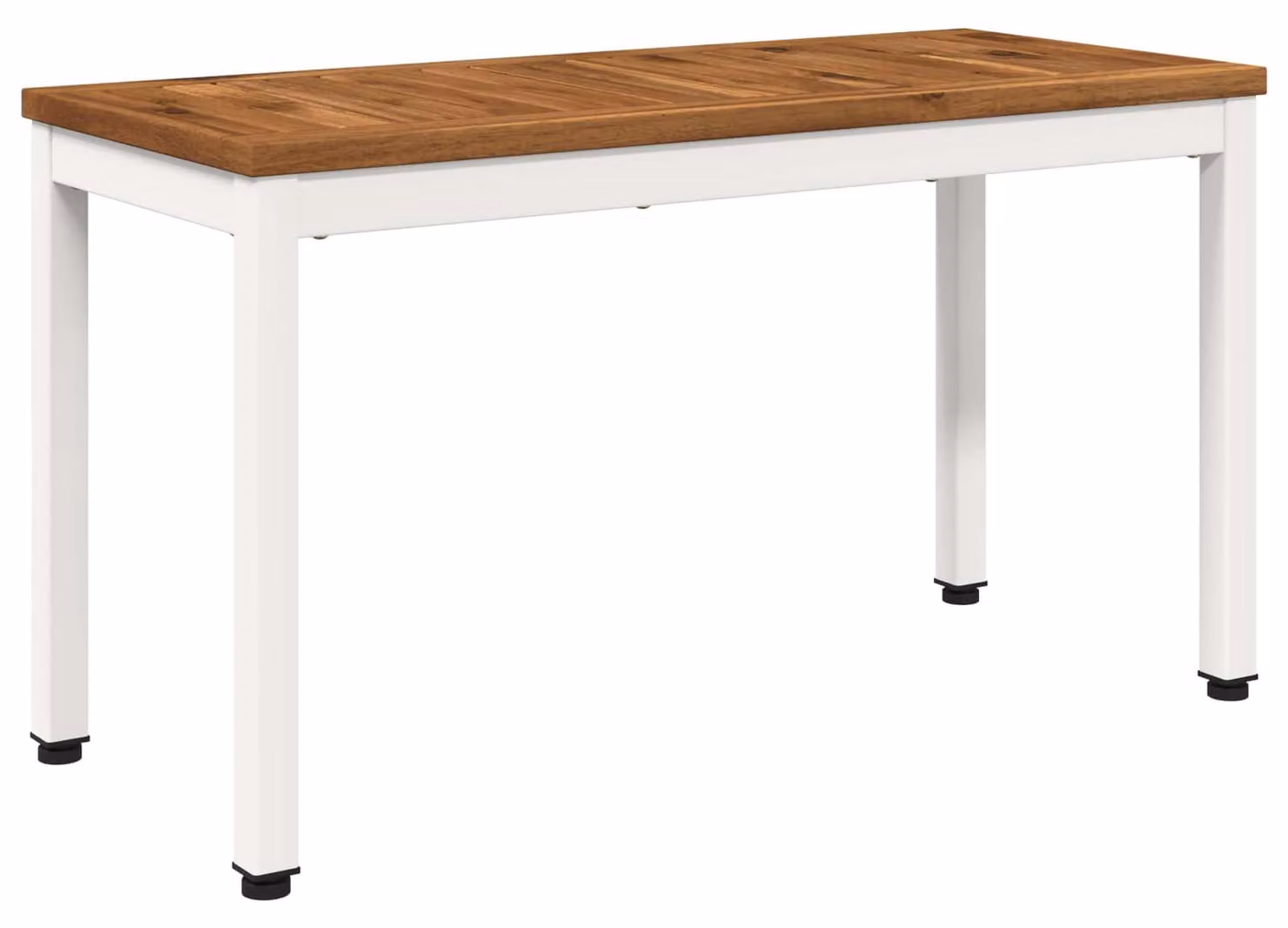Panca da giardino, dimensioni 80,5 x 35 x 45 cm, realizzata in legno massello di acacia, con schienale dritto