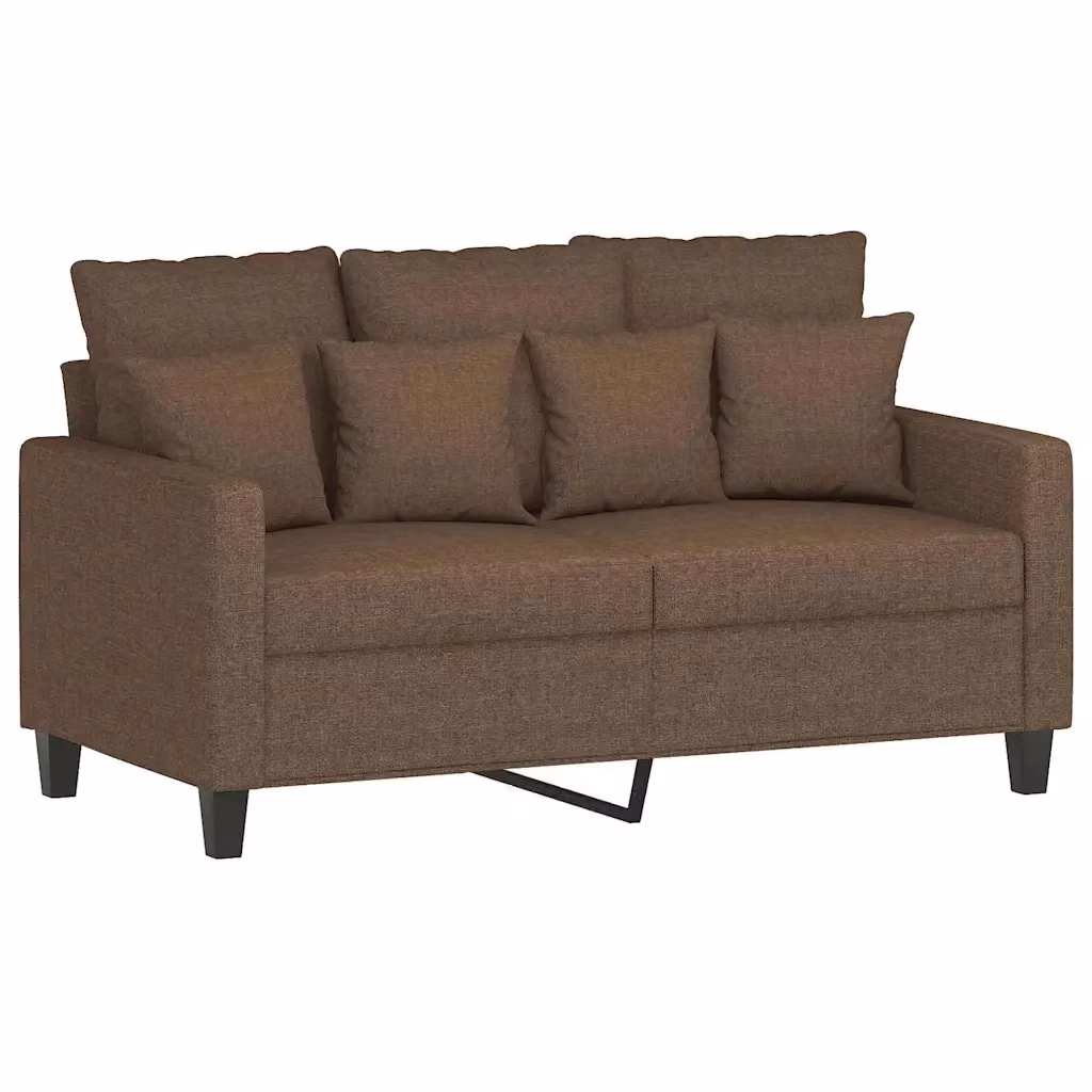 Divano a 2 posti moderno vidaXL in tessuto marrone con cuscini inclusi L: 138 cm, P: 77 cm, H: 80 cm – 2