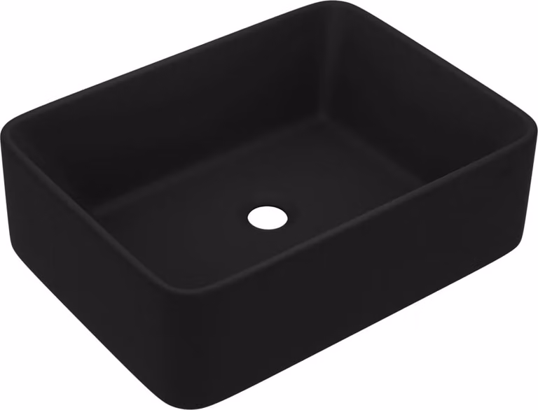 Lavandino Luxury Nero Opaco 41x30x12 cm in Vetroceramica