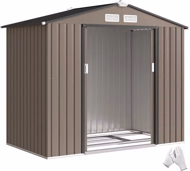 Casetta da Giardino in Metallo ¨C Minimal ¨C Marrone 210x130 cm