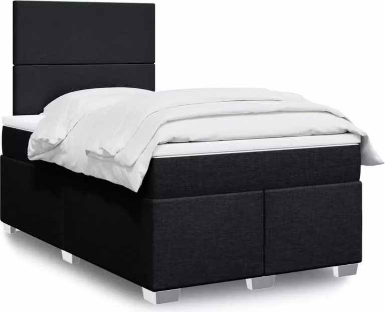 Maison Exclusive - Letto boxspring con materasso nero 120x190 cm Tessuto