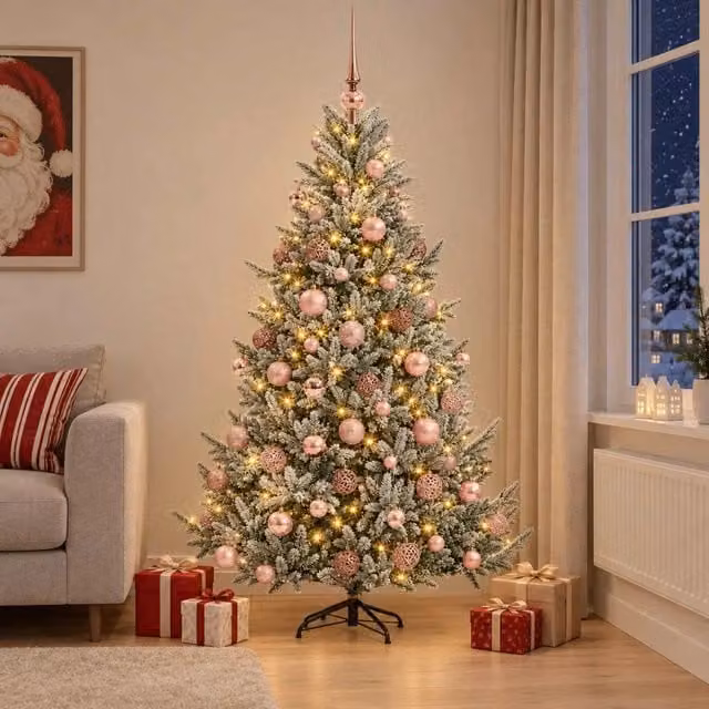 Albero di Natale artificiale con palline 180 cm 300 LED 3466690