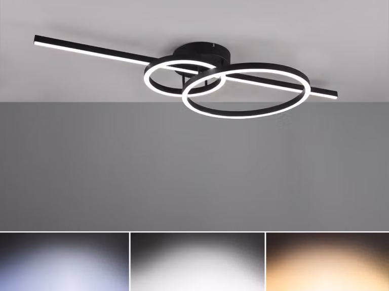 Lampada da soffitto a LED MONTILLA 54W Da 2700 a 6000K 6300 lm metallo nero dimensioni: 12x100x40 cm IP20 Trio