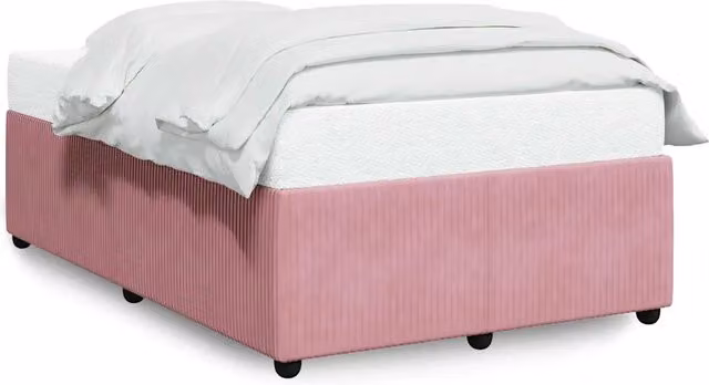 Letto matrimoniale | Letto per adulti | Giroletto Rosa 120x200 cm in Velluto
