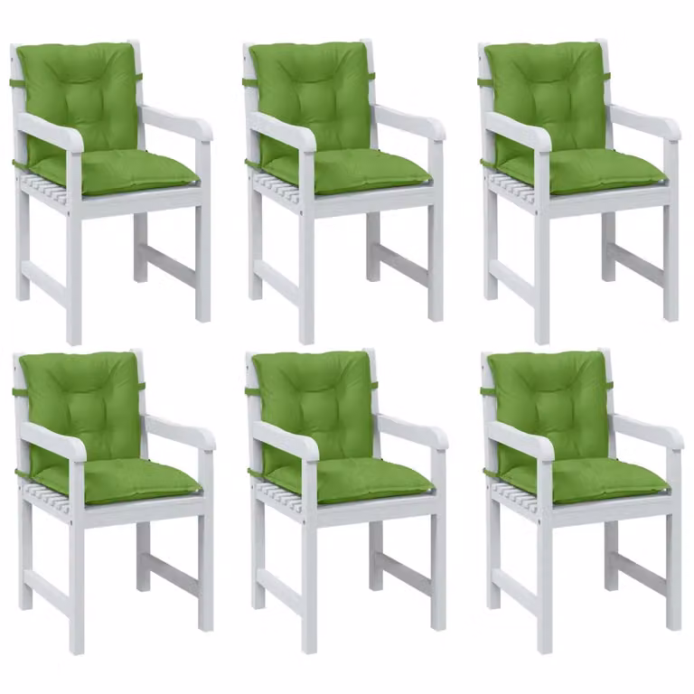 Set di 6 cuscini per sedia vidaXL in tessuto verde, L 100 cm x P 50 cm x H 7 cm