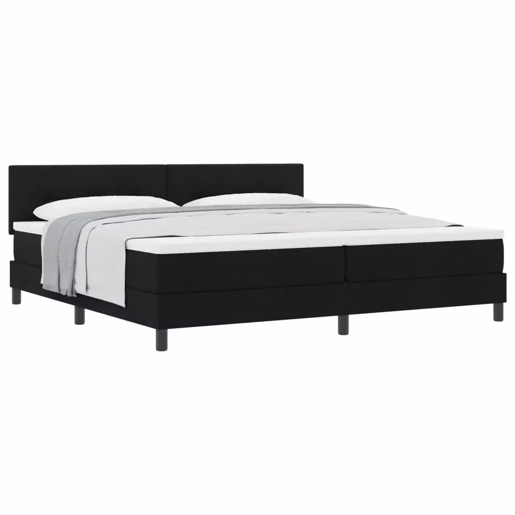 Letto ibrido con molle e schiuma vidaXL in tessuto nero L 200 cm x P 200 cm x H 280 cm – 2