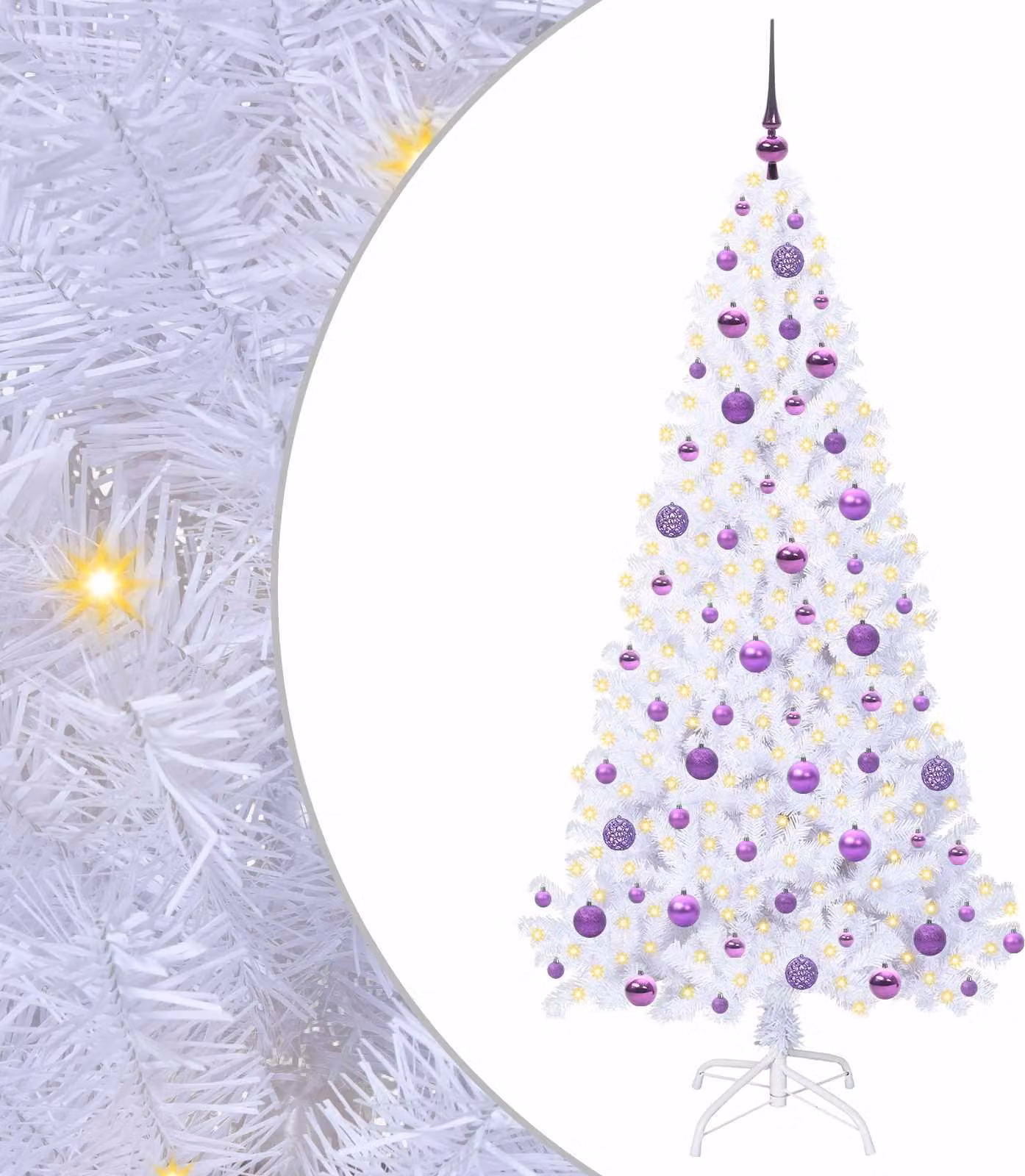 Albero di Natale artificiale Bianco 180 cm PVC e Acciaio
