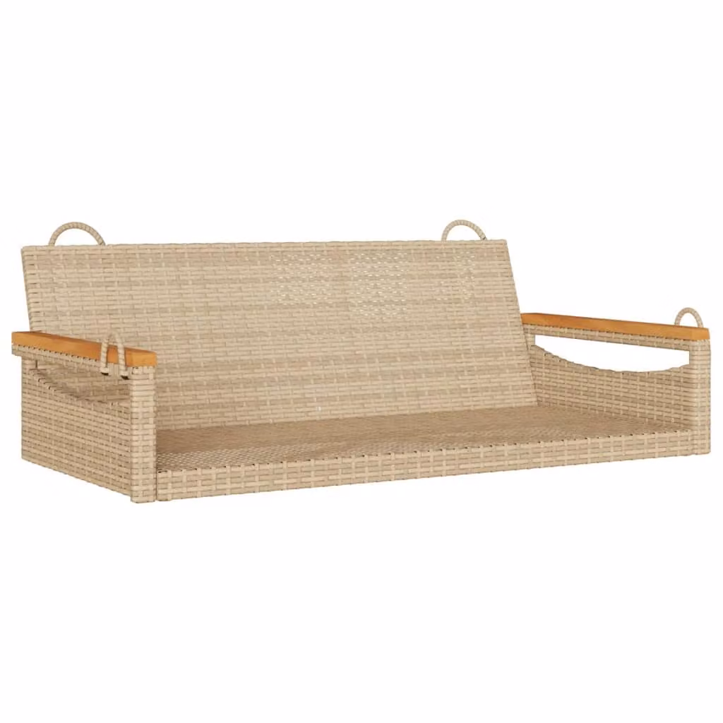Panchina a Dondolo Beige 109x62x40 cm in Polyrattan