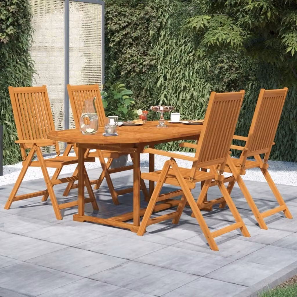 Maison Exclusive - Set da pranzo da giardino 5 pezzi in legno massello di acacia 120-170 cm