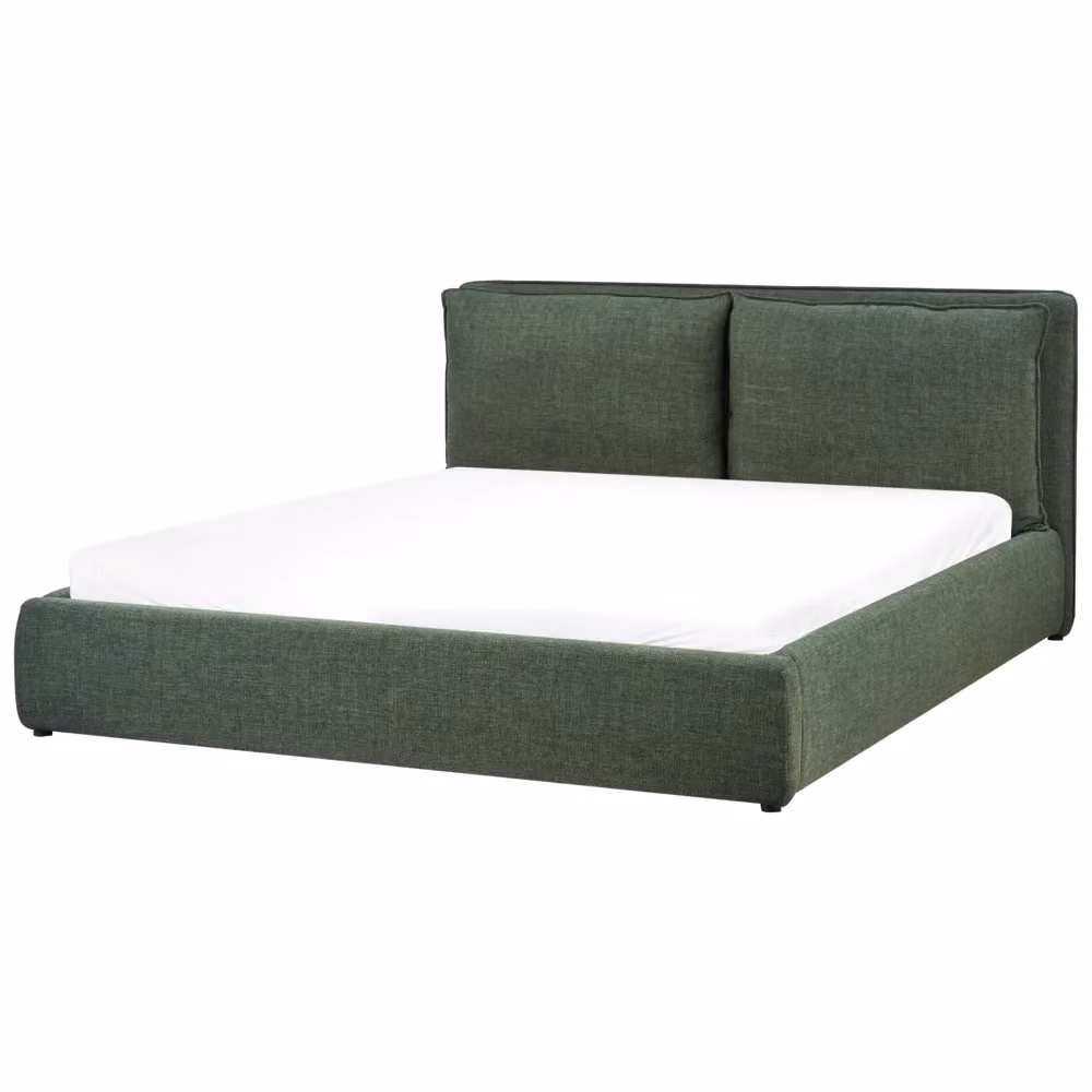 Letto matrimoniale moderno Beliani in tessuto verde con contenitore a sollevamento L/P/H: 180 x 200 x 235 cm – 2