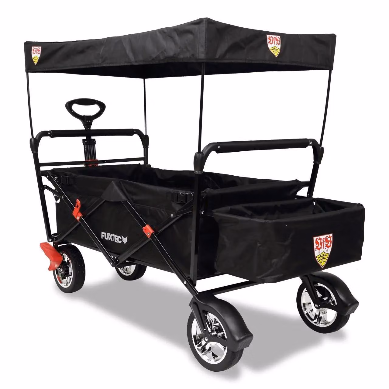 Carrello Pieghevole da giardino da spiaggia FUXTEC City CT500 anti UV parasole NERO Schwarz