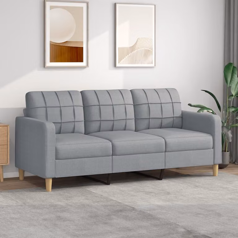 Maison Exclusive - Divano a 3 posti grigio chiaro 180 cm tessuto