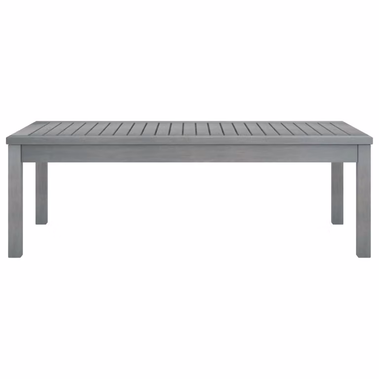 Tavolino da Caffè 100x50x33 cm Grigio Legno Massello di Acacia