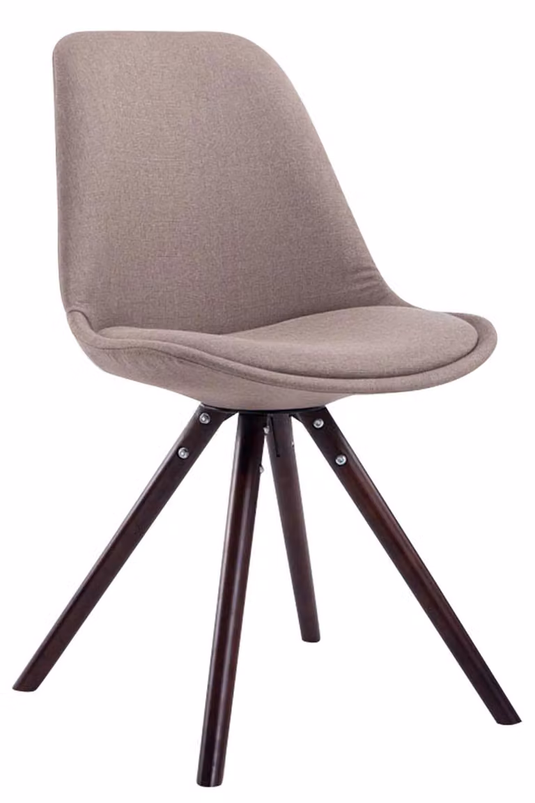 Sedia visitatore Toulouse tessuto cappuccino rotondo