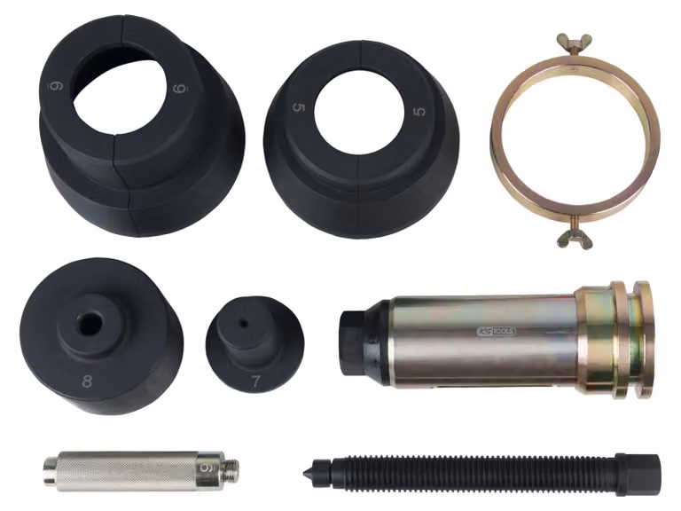 KS TOOLS Set di estrattori per cuscinetti dell'albero principale del differenziale per DAF, 8 pezzi ( 460.4155 )