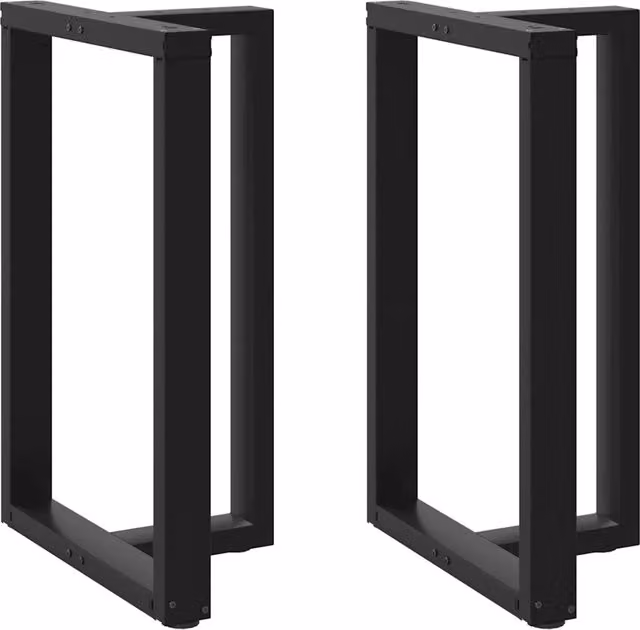 Coppia di gambe per tavolo da bar a forma di T vidaXL in metallo nero L/P/H: 60 x 35 x 91 cm