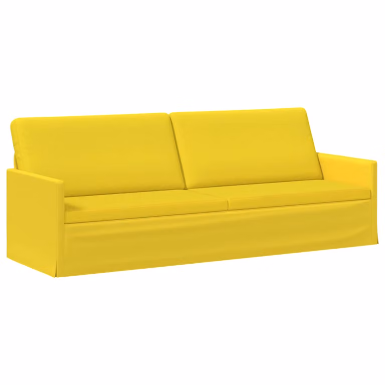 Divano a 3 posti vidaXL in tessuto giallo con struttura in metallo L: 220 cm, P: 81 cm, H: 82 cm