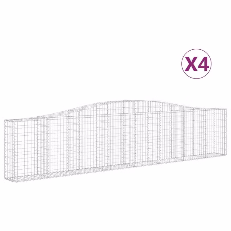 Cesti Gabbioni ad Arco 4 pz 400x30x80/100 cm Ferro Zincato