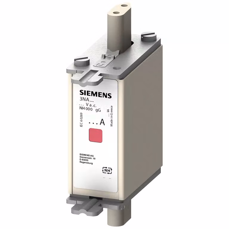 Cartuccia fusibile Siemens NH, NH000, corrente nominale: 6 A, tipo gG, tensione nominale CA: 500 V, tensione nominale CC: 250 V 3NA7801