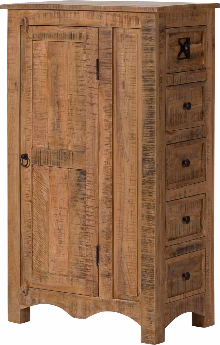 MASSIVMOEBEL24 | Comò in legno di acacia 70x40x120 finitura naturale protettiva NATURE OF SPIRIT #258