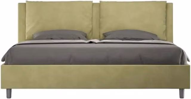 Letto imbottito Antea Ityhome in microfibra colore verde L: 180 cm, P: 222 cm, H: 110 cm – 1