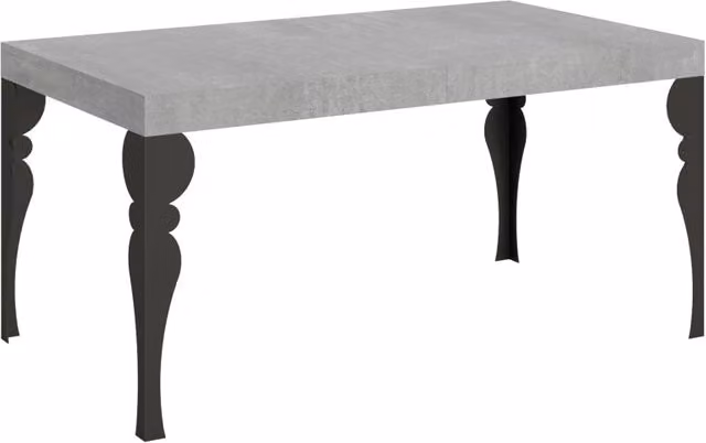 Tavolo da pranzo allungabile Paxon in stile moderno con finitura cemento grigio L: 160-264 cm, P: 90 cm, H: 77 cm