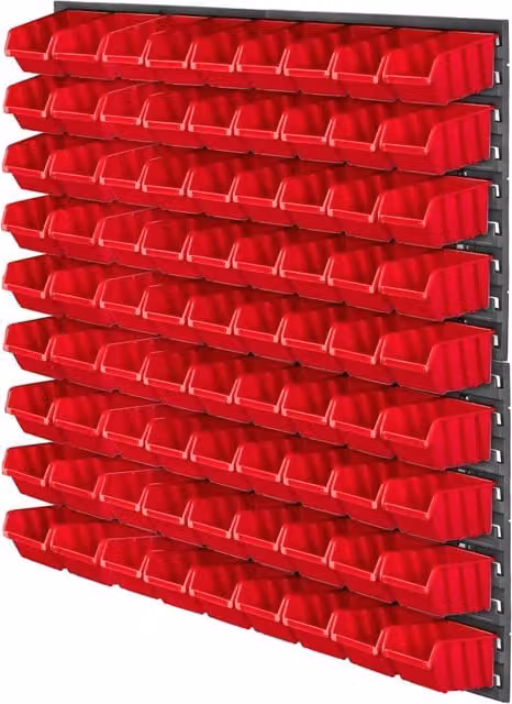 Pannello portautensili KADAX da parete per officina, 78x78 cm, 81 scomparti, ideale per officina e garage.