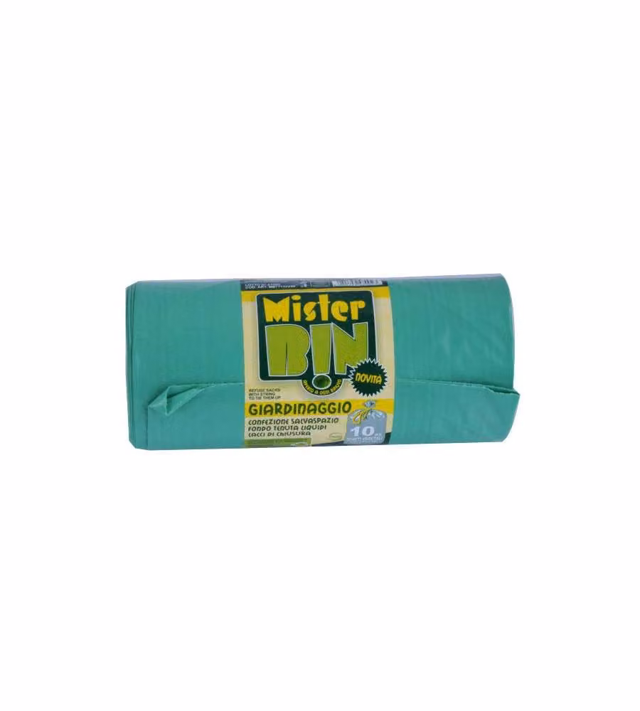 Sacco Giard.Legacci Verde 77X110 G 75 Pz 10 Mr.Bin