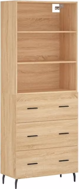 Credenza | Madia | Buffet da pranzo | Armadio da pranzo Rovere Sonoma 69,5x34x180 cm in Legno Multistrato