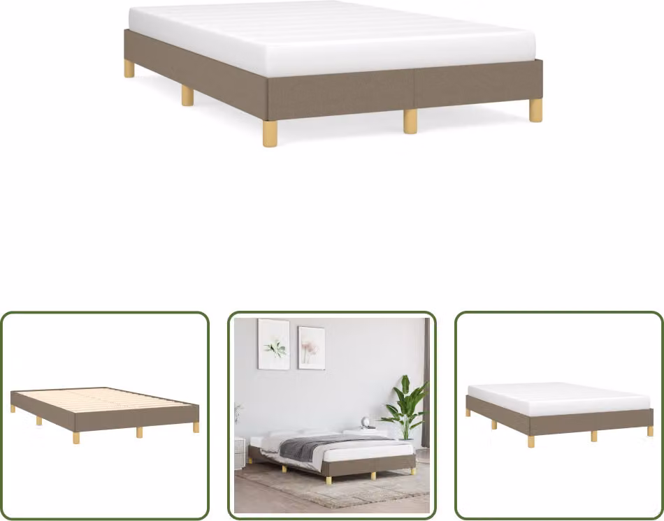 The Living Store struttura letto taupe 120x190 cm tessuto