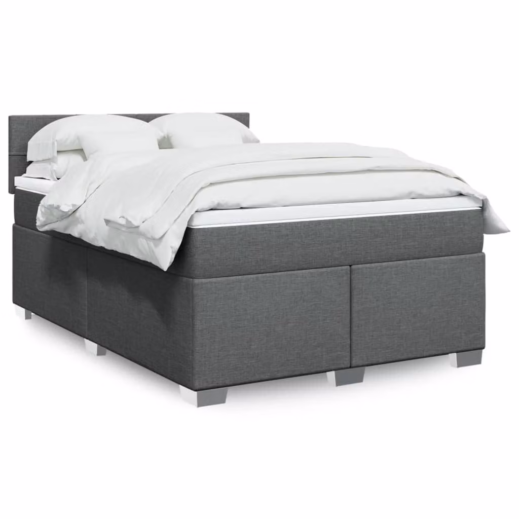 vidaXL Letto Ibrido con Materasso e Struttura in Legno di Pino, Grigio e Bianco, L/P/H: 140 x 190 x 100,5 cm – 1