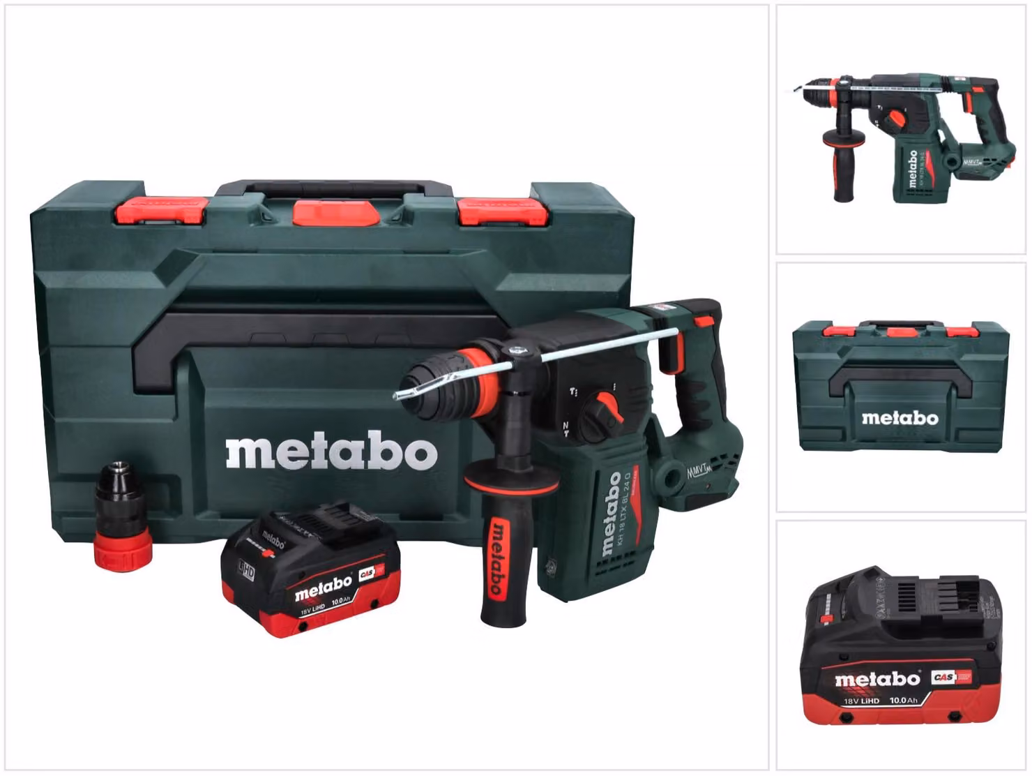 Metabo KH 18 LTX BL 24 Q Martello combinato a batteria 18 V 2,2 J + 1x batteria ricaricabile 10,0 Ah + metaBOX - senza caricatore