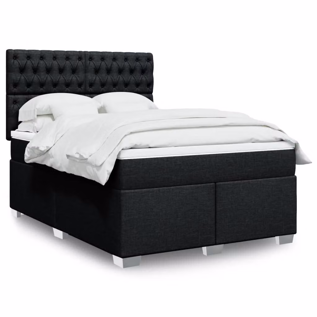 Maison Exclusive - Letto boxspring con materasso nero 140x190 cm Tessuto