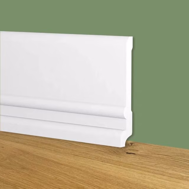 Battiscopa Zoccolino Bianco mod. TOSCANO Eternal Parquet in Polimeri L/P/H: 2000 x 12,8 x 2 cm