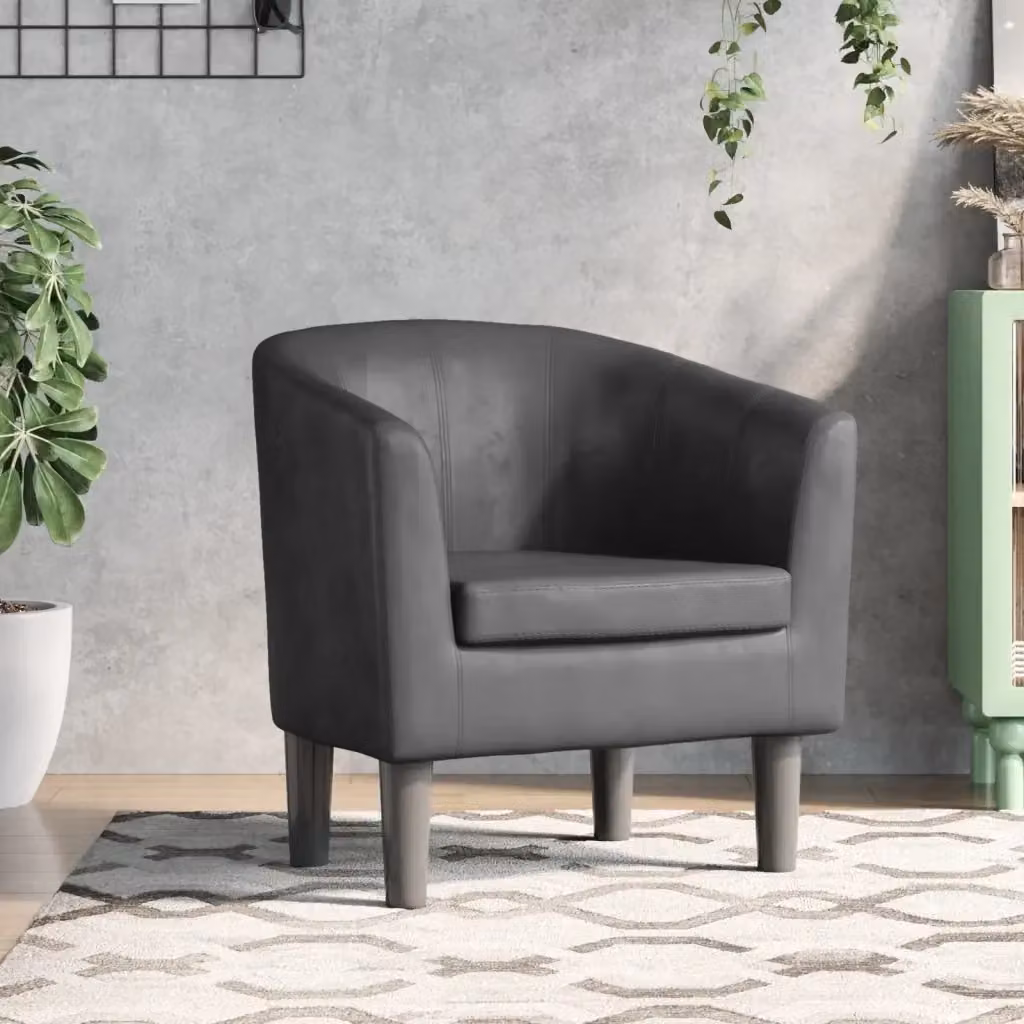 Poltrona Relax Cabriolet Grigia in Similpelle con Braccioli e Design Moderno – 2