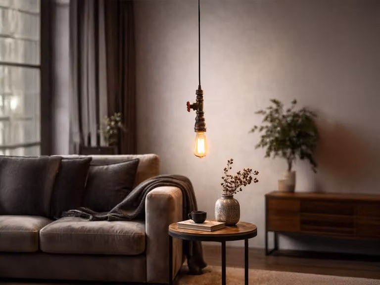Lampada a sospensione AMARCORD in stile industriale con effetto ruggine, a una luce