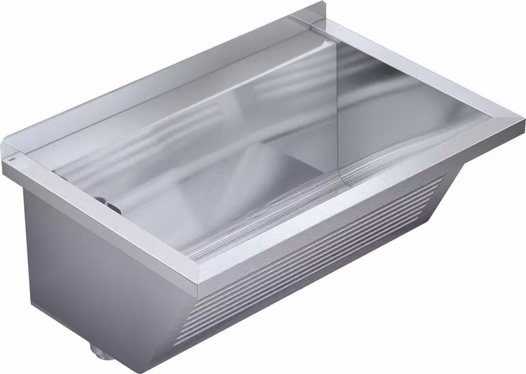 KWC AR lavabo, SIRIUS, acciaio cromato, 750x354x500 mm, scarico a sinistra