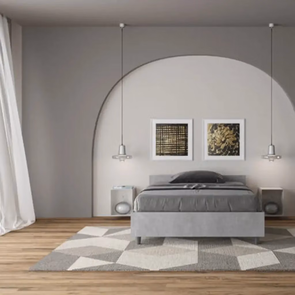 Letto una piazza e mezza Nuamo in tessuto grigio senza rete L: 120 cm, P: 190 cm, H: 127 cm – 2