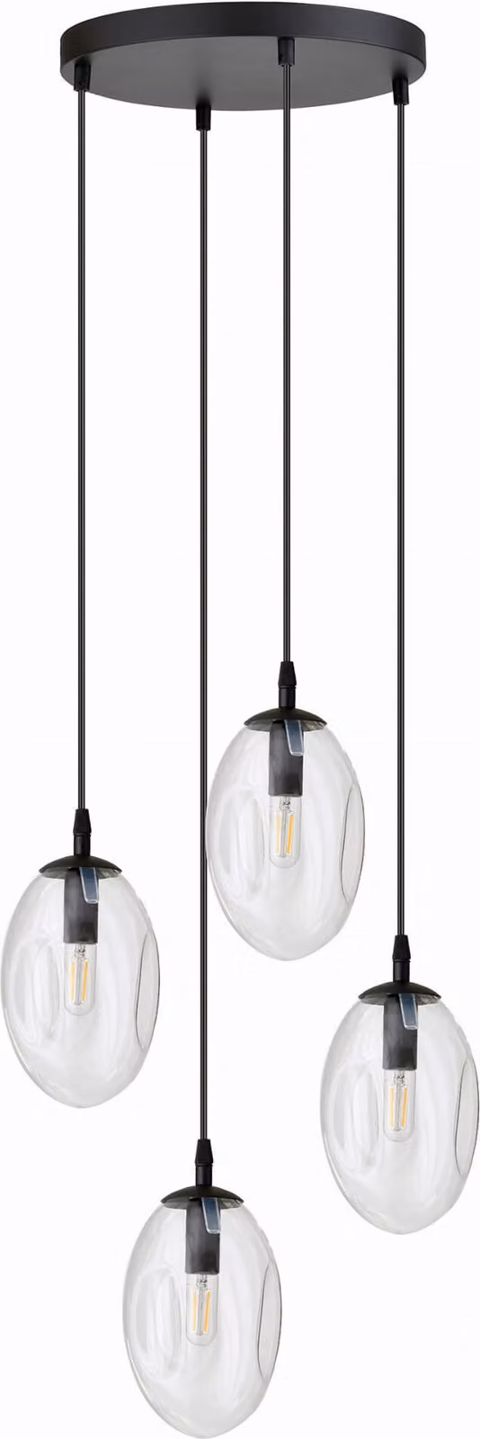 Lampadario Emibig 4xE14 10W ASTRAL 4 con paralume trasparente 1265/4PREM