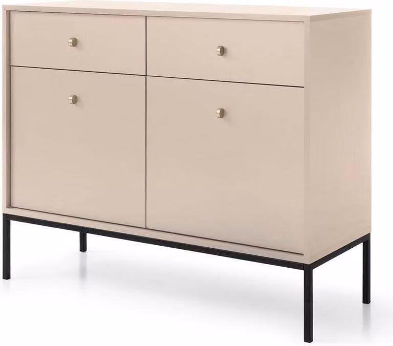 FURNLUX Credenza Mono Beige Und Black 104cm / Hauptfarbe: Beige / Dimensioni: 104 x 39 x 83 cm