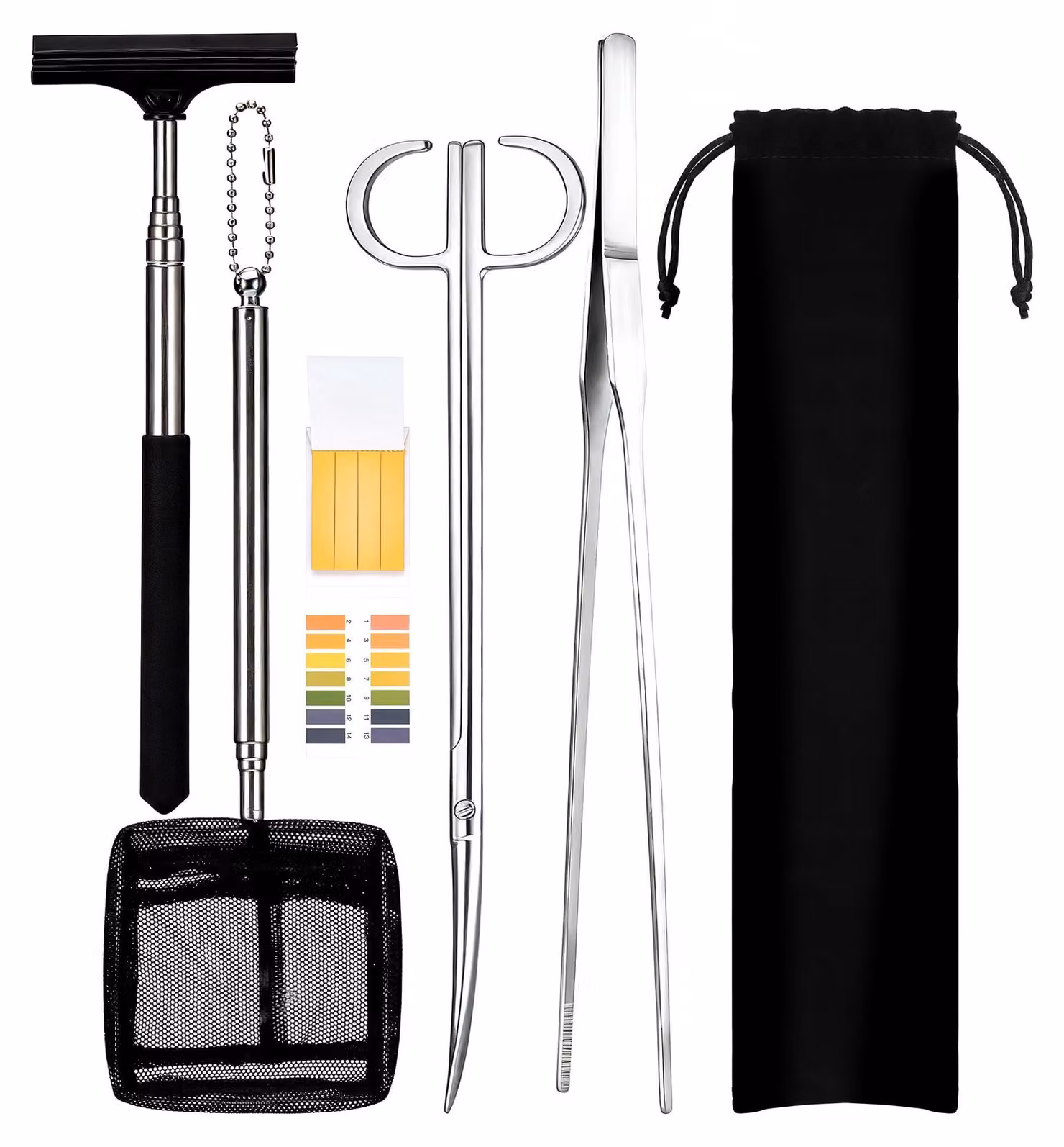 Set di 4 strumenti per l'acquascaping, con accessori in acciaio inossidabile