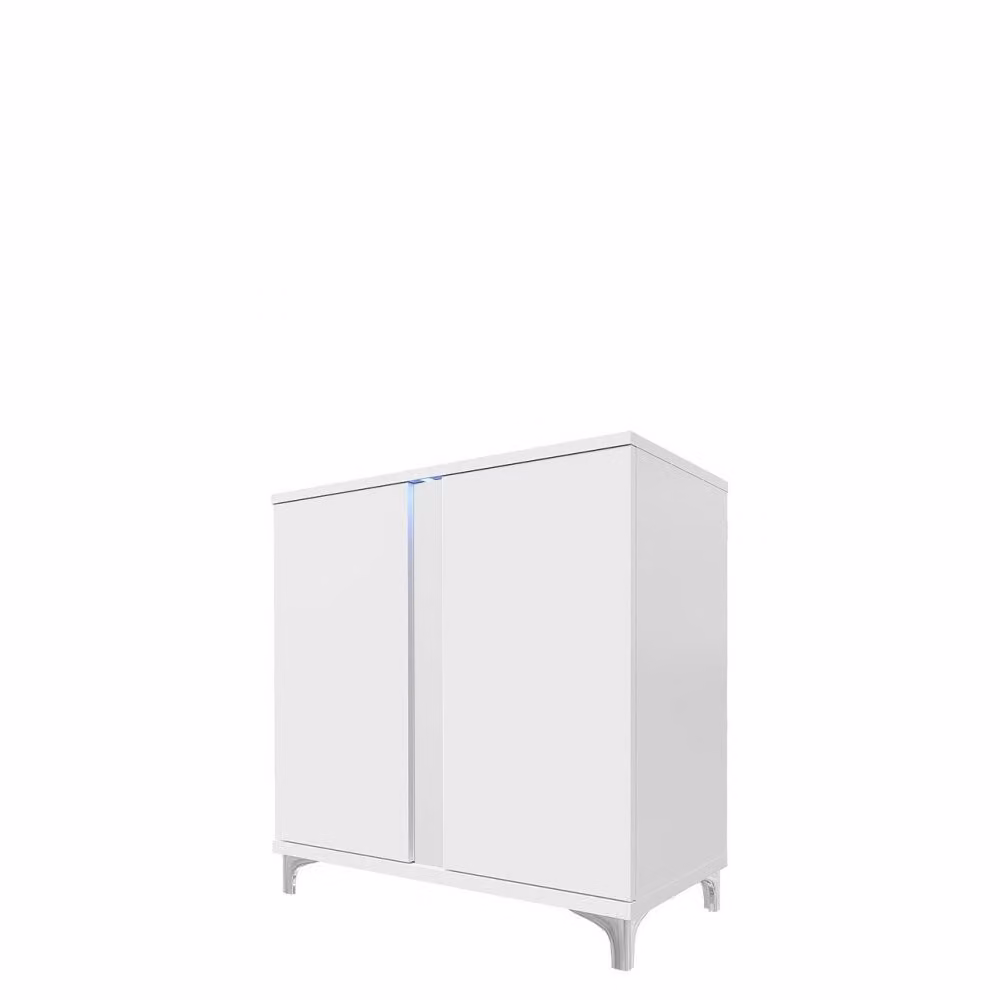 Cassettiera con illuminazione a LED BANTRY 3 – bianco / bianco lucido