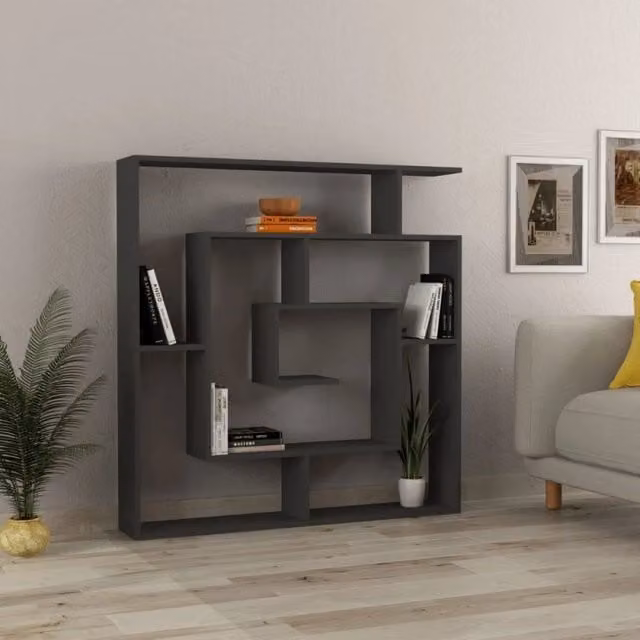 Libreria Labirent EFFEZETA colore antracite e bianco con design geometrico moderno