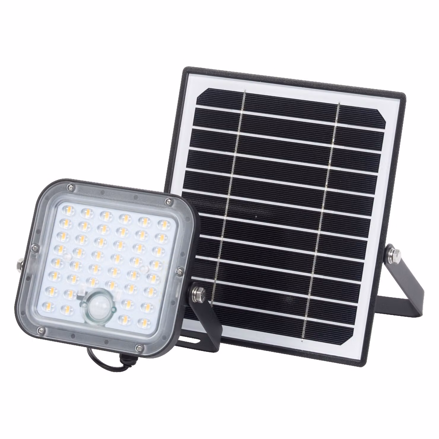 LEDVANCE Luce solare per esterni Endura Outdoor nera con proiettore e pannello solare, cavo da 5 m, con telecomando e rilevatore di movimento PIR, 10 W, 1400 lm, 840, colore luce 4000 K, EEK A