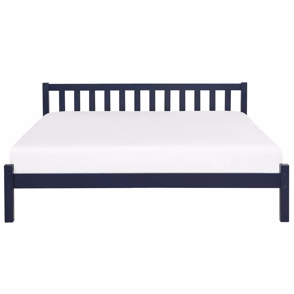 Letto matrimoniale Beliani in legno di pino laccato blu L/P/H: 140 x 200 x 70 cm – 2