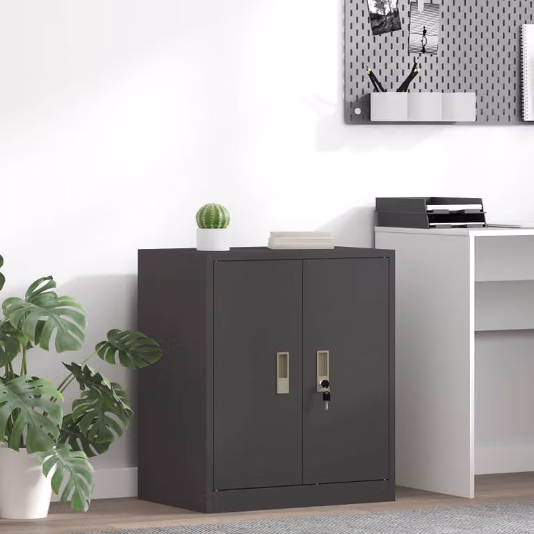 vidaXL Armadio Nero 60 x 40 x 70 cm Acciaio
